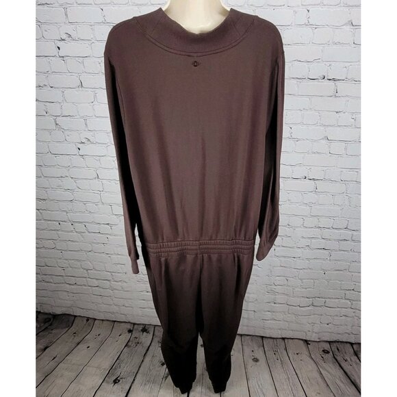 CALIA Brown Drawstring Soft Long Sleeve Jogger Sweatpants Jumpsuit Jumper Large - Picture 2 of 12